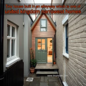 Artistic representation for Tiny house built in an alleyway which is one of united kingdom narrowest homes